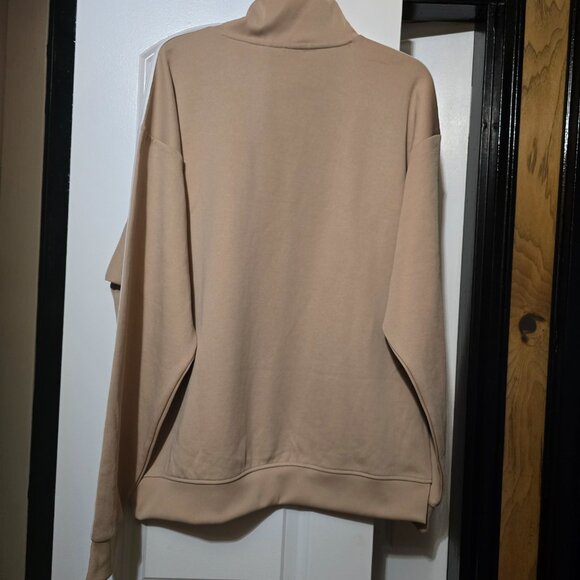 Adidas Men's Beige Quarter Zip Funnel Neck Pullover in Large - Picture 7 of 8